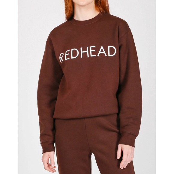 Brunette The Label Tops - Brunette The Label Sweatshirt Redhead Cotton Lounge Urban Trendy Orange M